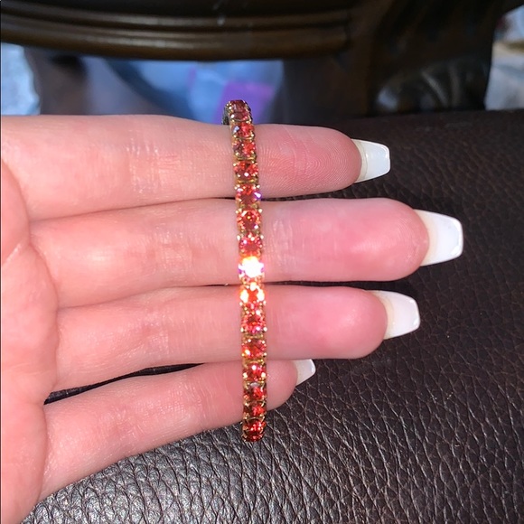 Swarovski Jewelry - Pink/red Swarovski Crystal Stretch Bracelet